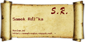 Samek Réka névjegykártya